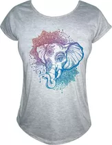 Remera Mujer Sublimada Mandala Elefante 