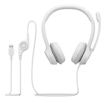 Auriculares Usb Logitech H390 Con Control De Volumen, Silenciadores, Color Blanco