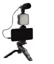 Kit Celular Grabación Video Micrófono Soporte Trípode Selfie