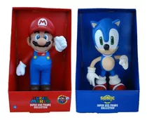 Bonecos Grandes 23 E 25cm - Sonic Collection E Super Mario