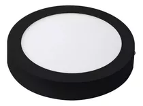 Panel Plafon Led Aplicar Redondo Negro 6w 400lm