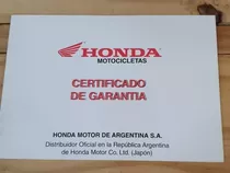 Jm Manual Service Certificado De Garantia Honda Original