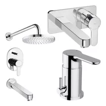 Combo Griferia Roca L20 Lav Pared+ducha Emb C/t+ Bidet Tr