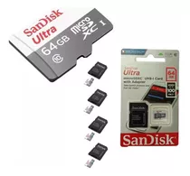 4 Uni. Micro Sd 64gb 100mb/s Sandisk Ótima Para Camêra Espiã