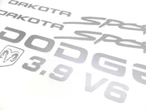Kit Adesivos Dodge Dakota Sport 3.9 V6 Em Prata Dkt39sp Fv