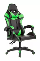Cadeira De Escritório Tech Chair Cadeira Gamer Premium Ergonômica  Preto E Verde Com Estofado De Couro Sintético