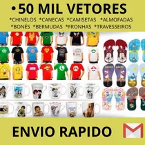 Pacot50 Mil Estampa Sublimação Vetor Chinelo Caneca Camiseta