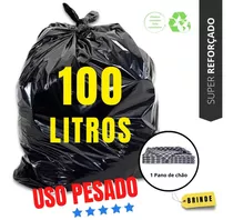 Saco De Lixo 100 Litros Reforçado Grosso Para Uso Pesado - Verdecasa - Cor Preto