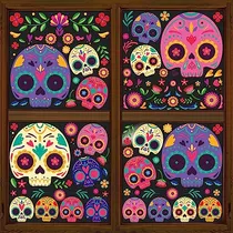 100 Piezas De Calcomanías De Dia De Muertos Ventanas, ...