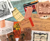 25 Antiguos Boletos Tikets Pasajes Entradas - Del Mundo