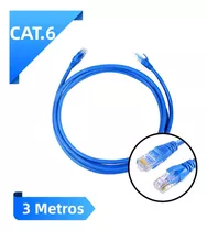 Cabo De Rede Cat6 3 Metros Ethernet Lan Giga 10/1000