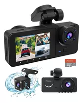 Dashcam Prilot Cámara De Tablero De 3 Canales 1080p Full Hd 