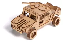 Quebra Cabeça Brinquedo 3d Madeira Mdf Jipe Hummer + Cola