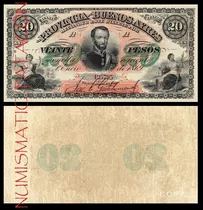 Billete 20 Peso Moneda Corriente Buenos As 1869 - Copia 487
