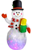 Inflable Navidad Muñeco Nieve 1.5m Decoracion Luz Led 