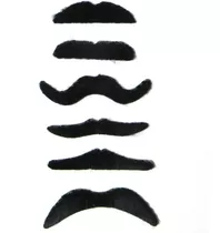 Set X 6 Bigotes Autoadhesivos Mostacho Disfraz Mafia Camilo 