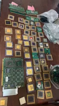 Lote De Procesadores Antiguos Oro Ibm Pentium Gold Cirix 386