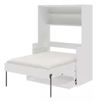 Cama Escritorio Rebatible 2 Plazas Living Sommier Estante