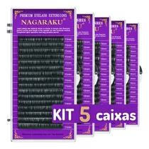 Kit 5un Cílios Nagaraku Fio C D 0.05 0.07 0.15 Volume Russo