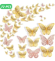 72 Mariposas Decorativas, 3 Estilos Y 3 Tamaños