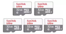 Kit 05 Cartão De Memória Micro Sd De 32gb Sandisk Ultra