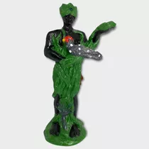 Escultura Orixa Ossaim Verde 15 Cm Em Resina