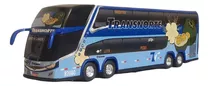 Miniatura Ônibus 4 Eixos  Transnorte Pequi Cor Azul