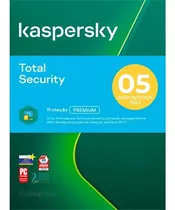 Kaspersky Total Security 5 Pc 1 Ano Envio Imediato - Físico