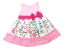 Vestido Corujinha Rosa Festa Infantil Temático Corujas