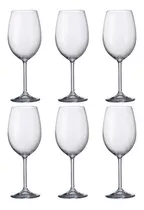 6 Taças Vidro Crystal Bohemia Gastro Vinho Branco Água 350ml Cor Incolor