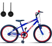 Bicicleta  Infantil Infantil Forss Race Aro 20 Freios V-brakes Cor Azul Com Rodas De Treinamento