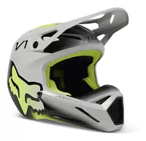 Casco Moto Niño V1 Toxsyk Gris/amarillo Fox