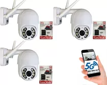 Kit 3 Camera Wifi 5g Yoosee Ip + 3 Cartão Memória Sd 128gb