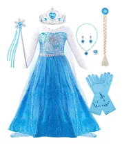 Frozen Elsa Vestido Cosplay De Halloween Fiesta Navidad Chicas Niño Disfraz