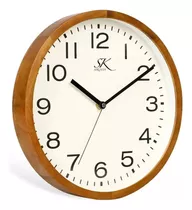 Reloj Pared Madera Siklos 25cm Silencioso Relojesymas Color De La Estructura Marrón Oscuro Color Del Fondo Blanco