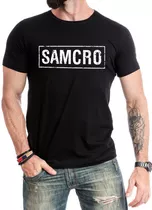 Camiseta Samcro Sons Of Anarchy Soa Frente E Brasão Costas