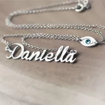 Pendientes De Nombres Personalizados En Plata 925 Con Cadena