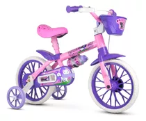 Bicicleta Infantil Menina Nathor Cat Aro 12 Freio Tambor