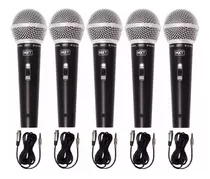 Kit 5 Microfone Dinâmico Profissional Mxt Sm58 M58 + Cabos