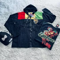Jaqueta Em Veludo Black Reggae + Camiseta E Boné Cyclone