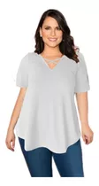 Remera Mujer Cuello V Cruz Evase Xl Xxl 3xl 4xl Mythos