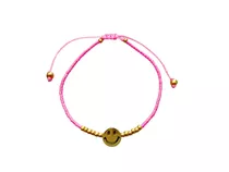 Pulsera Ajustable Mostacilla Miyuki, Smile Baño En Oro