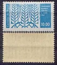 Selo Brasil, Campanha Mundial C/ Fome Marmorizado 1963,novo.