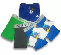 Boxer Calvin Klein 3 + Franela adidas + 6 Pares De Medias