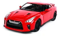 Auto Burago Nissan Gt-r 2017  Escala 1/24 Die - Cast Metal Color Rojo