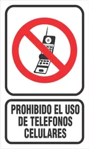 Cartel Prohibido El Uso De Telefonos Celulares 15x25 Cm