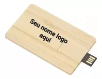 2 Pendrive Cartão Pencard Madeira Personalizado 8gb