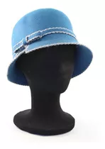 Sombrero Azulino Cloche Pura Lana Italianos Calidad Premiun