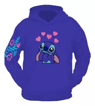 Hoodie Canguro Buzo Frizado Premium Lilo Y Stitch Ohana