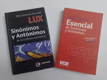 Diccionario Sinónimos Y Antónimos.  Editoriales Lux Y Vox